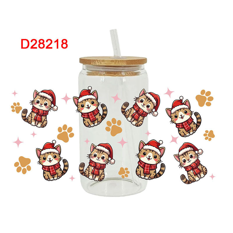 Wholesale Christmas gingerbread man  16oz Cup UV DTF Wraps