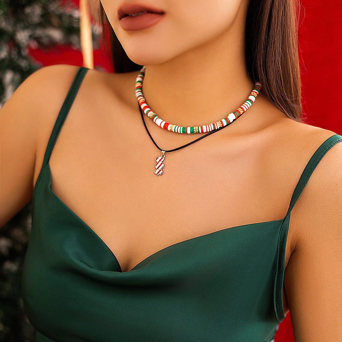 Wholesale Christmas Rice Bead Necklace