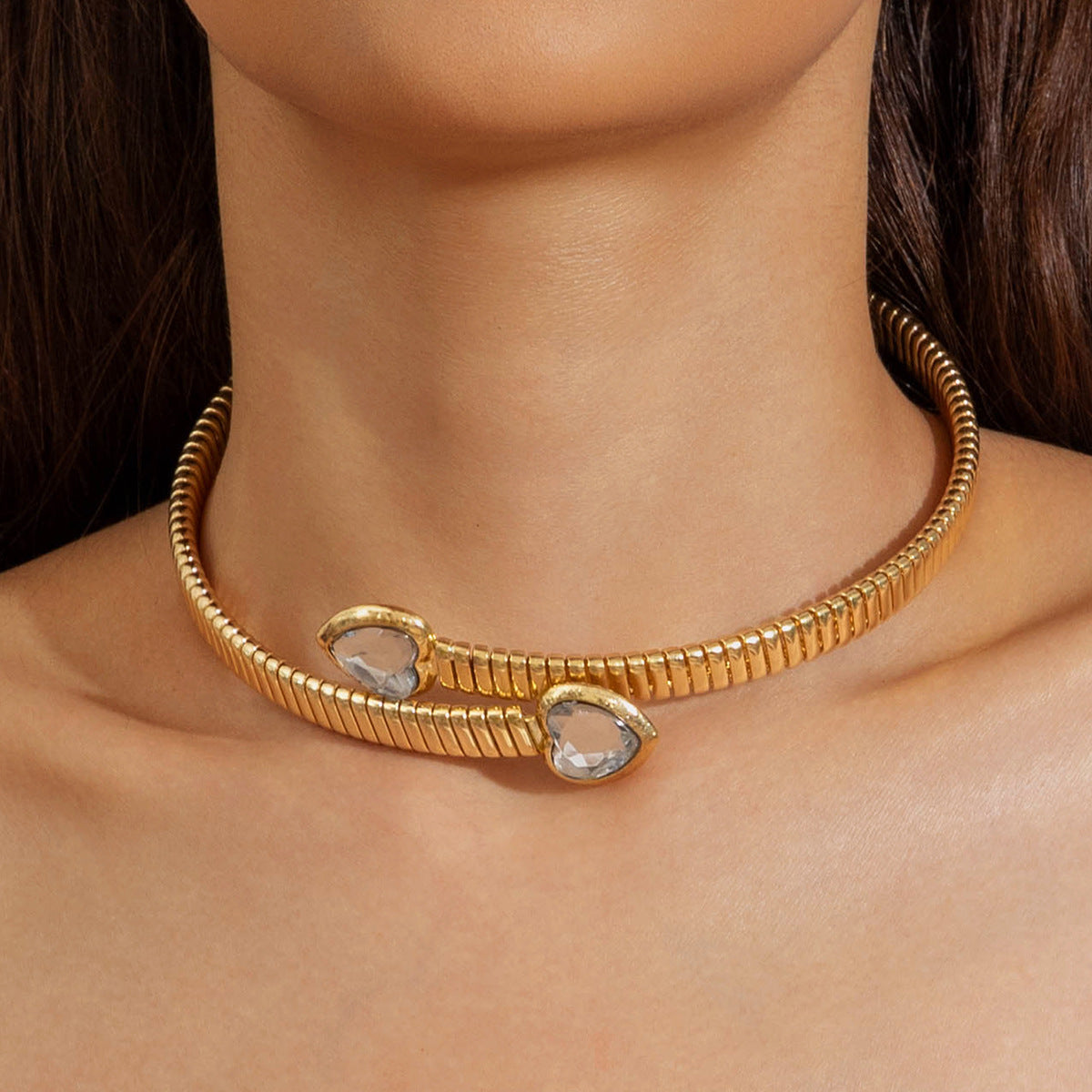 Wholesale temperament metal wide plain ring necklace