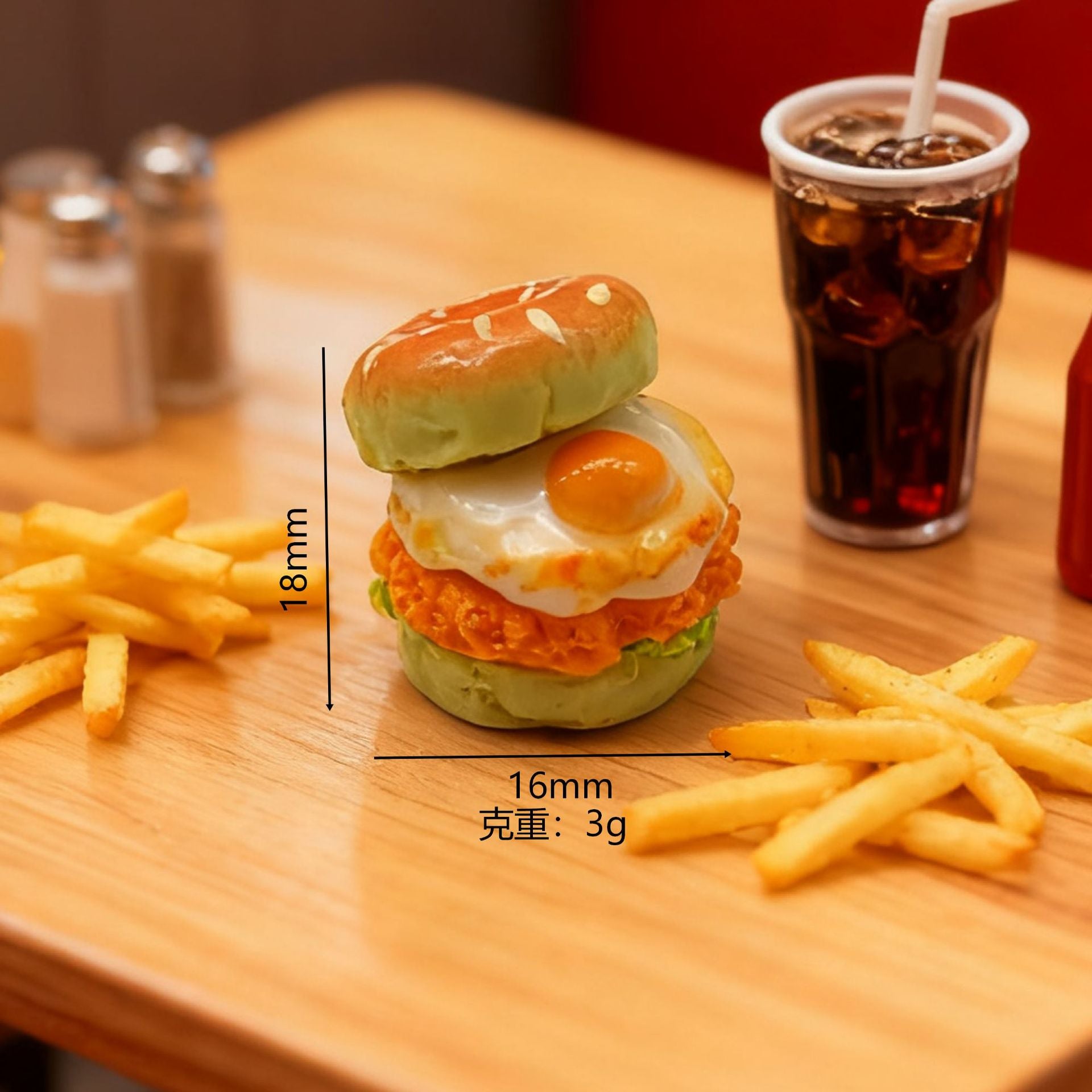 Wholesale 10pcs Donut Egg Burger Miniature Food Toy Mini Burger  Doll Accessories