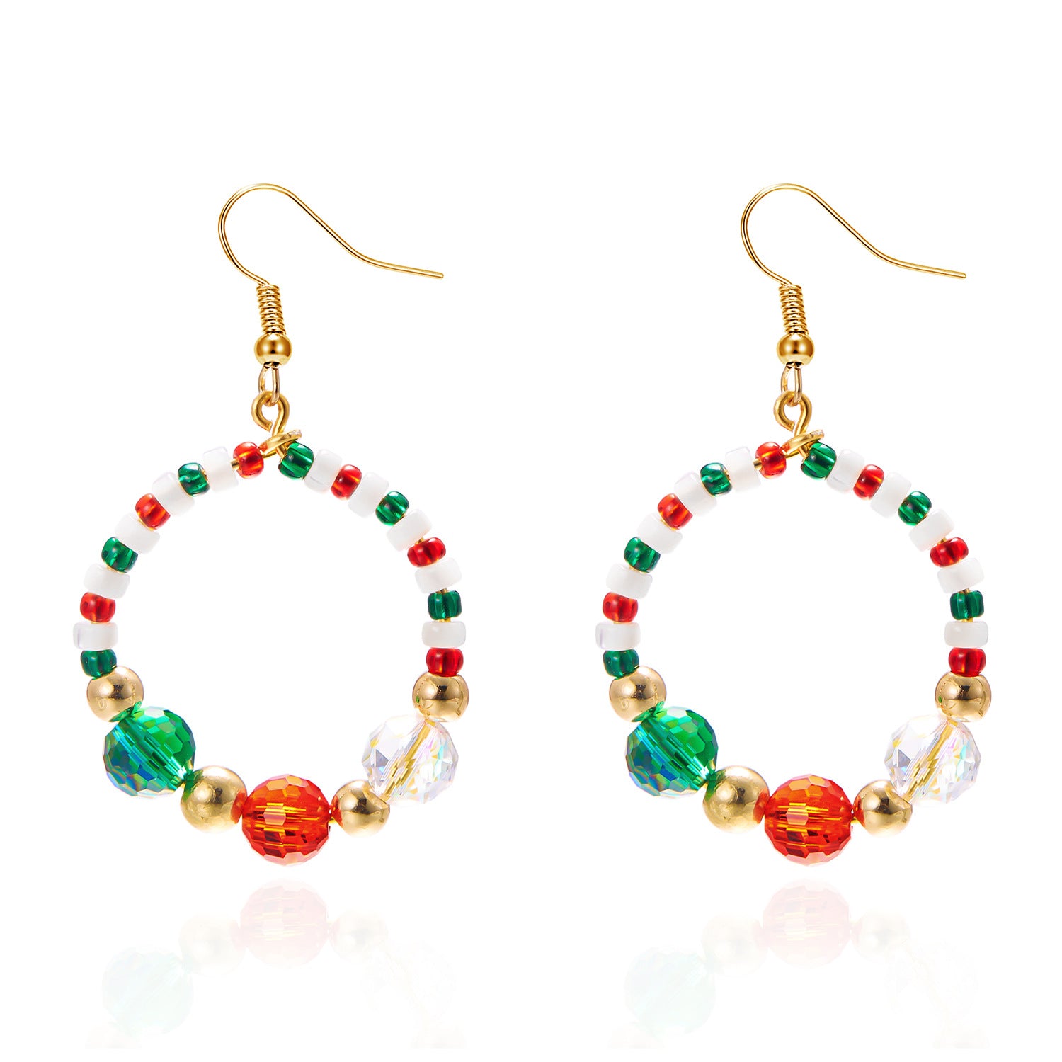 Wholesale Colorful Christmas Dopamine  Hoop Earrings