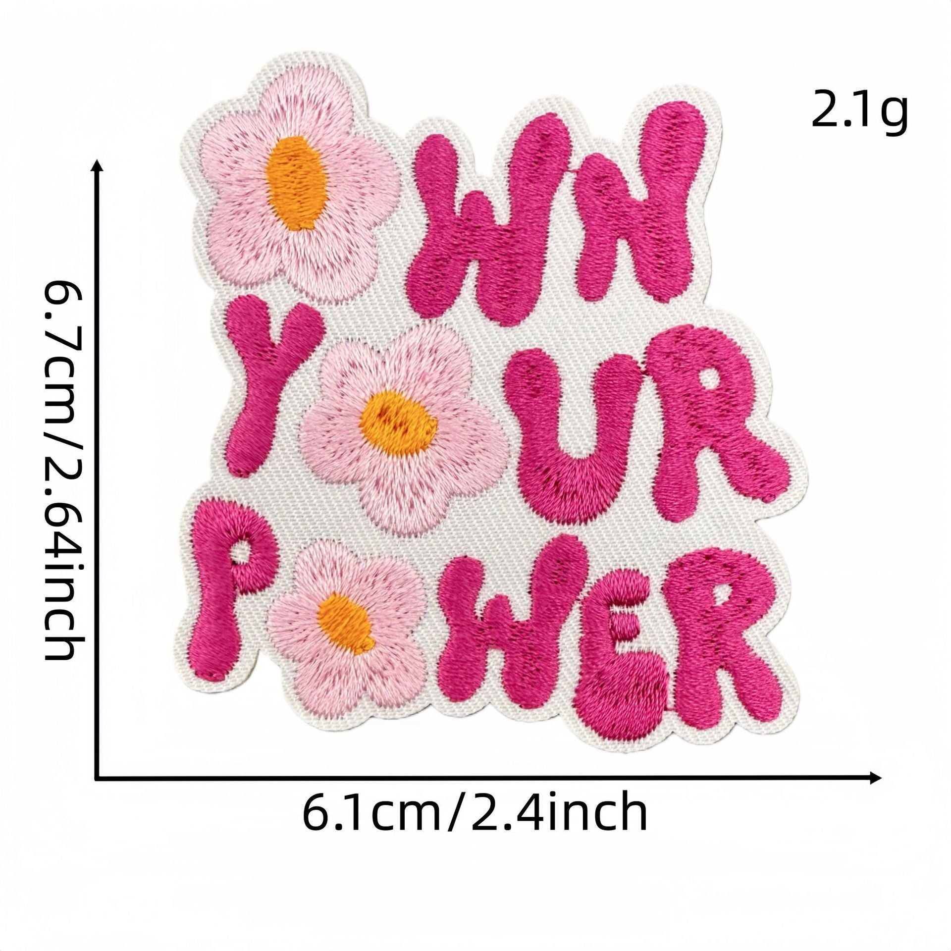 Wholesale Pink English Inspirational Embroidered Patch Cartoon Slogan Decorative Accent For Clothing Bags Home Decor