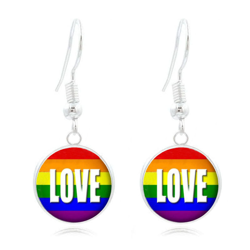 Wholesale Iridescent Long Silver Alloy Earrings