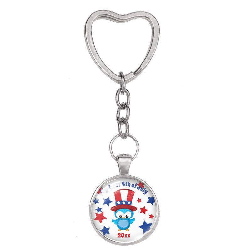 Keychain de aleación al por mayor de aleación del Día de la Independencia Americana