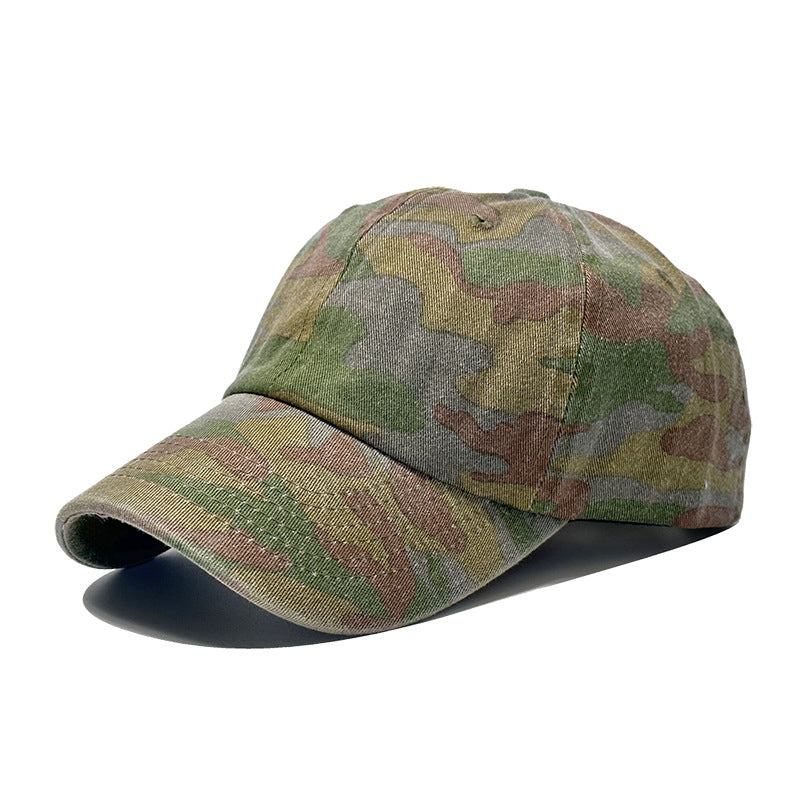 Wholesale Cotton Washed Denim Camouflage Curved Brim Baseball Cap