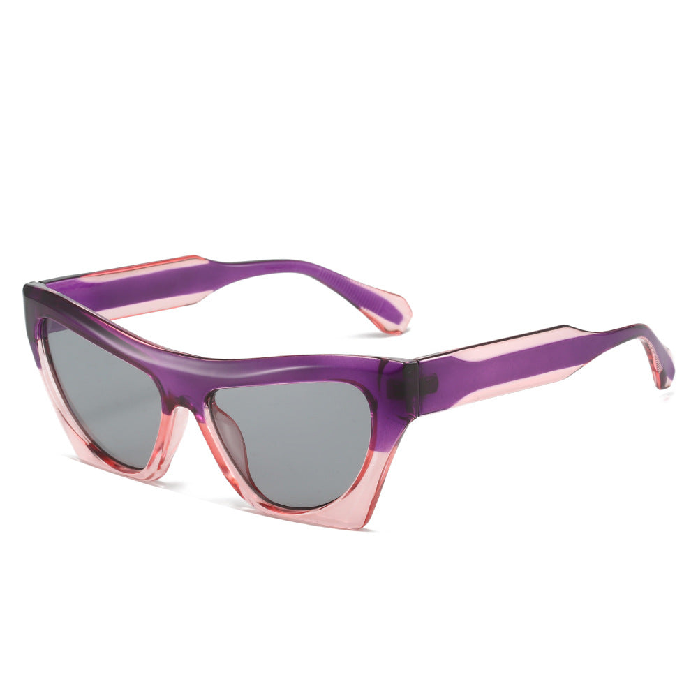 Wholesale Cat-eye Fashion Simple Two-color Large Frame Versatile Sunglasses