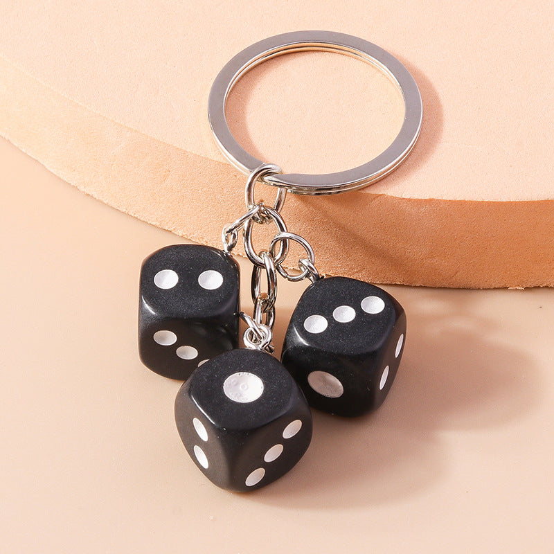 Wholesale Resin Geometry Square Dice Keychain