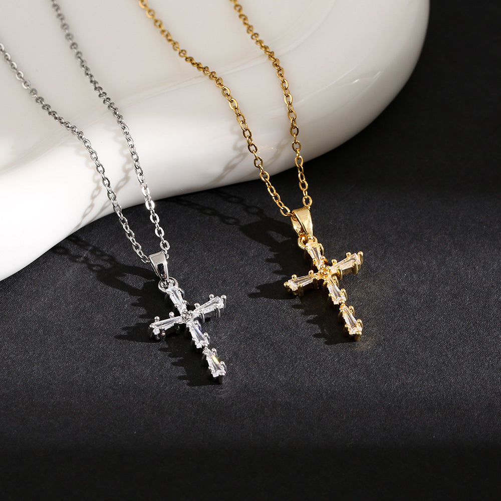 Wholesale Titanium Steel Cross Pendant Necklace