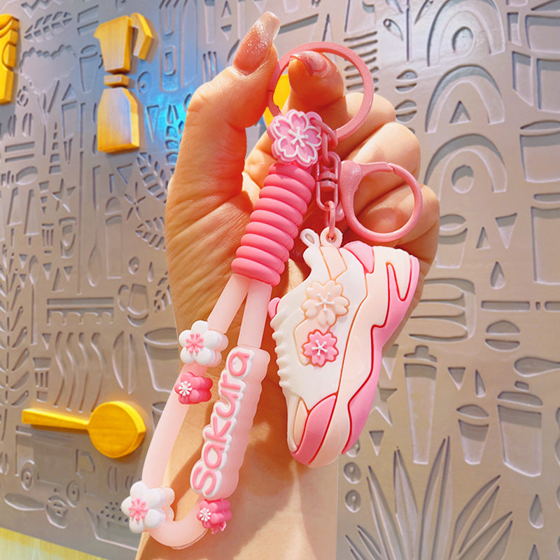 Wholesale Sneakers Cherry Blossom PVC Keychain