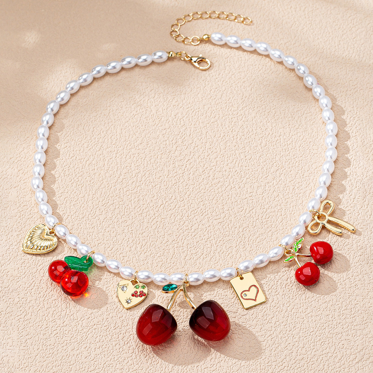 Wholesale Fruit Flower Ceramic Cross Multi Pendant Necklace