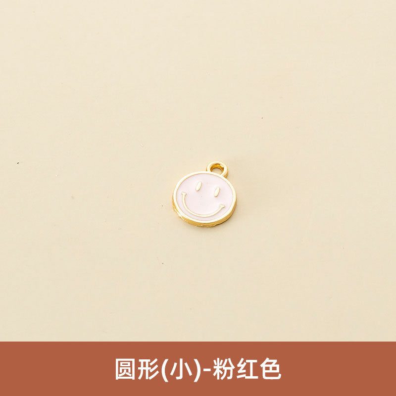 Wholesale Oil Drop Pendant Asymmetrical Funny Smiley Face Pendant Earrings Necklace Personality Pendant DIY Jewelry Accessories