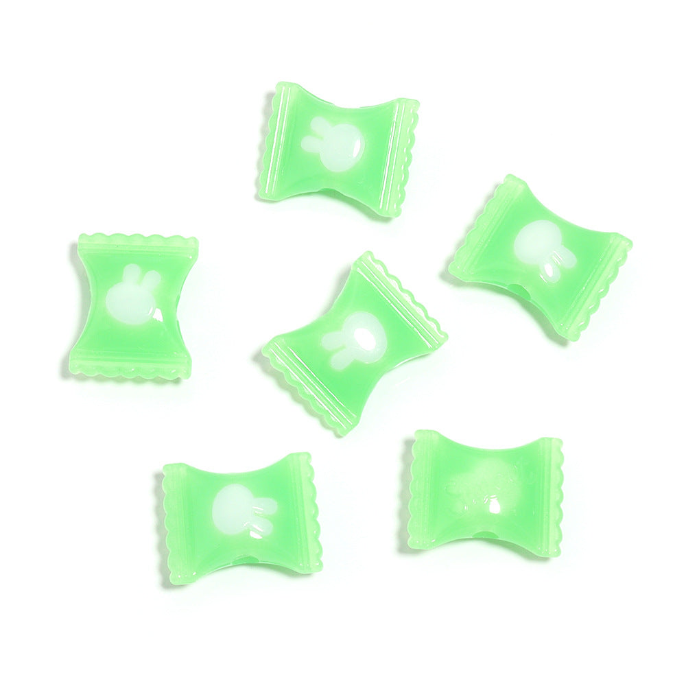 Wholesale 10pcs Jelly colored rabbit candy acrylic beads