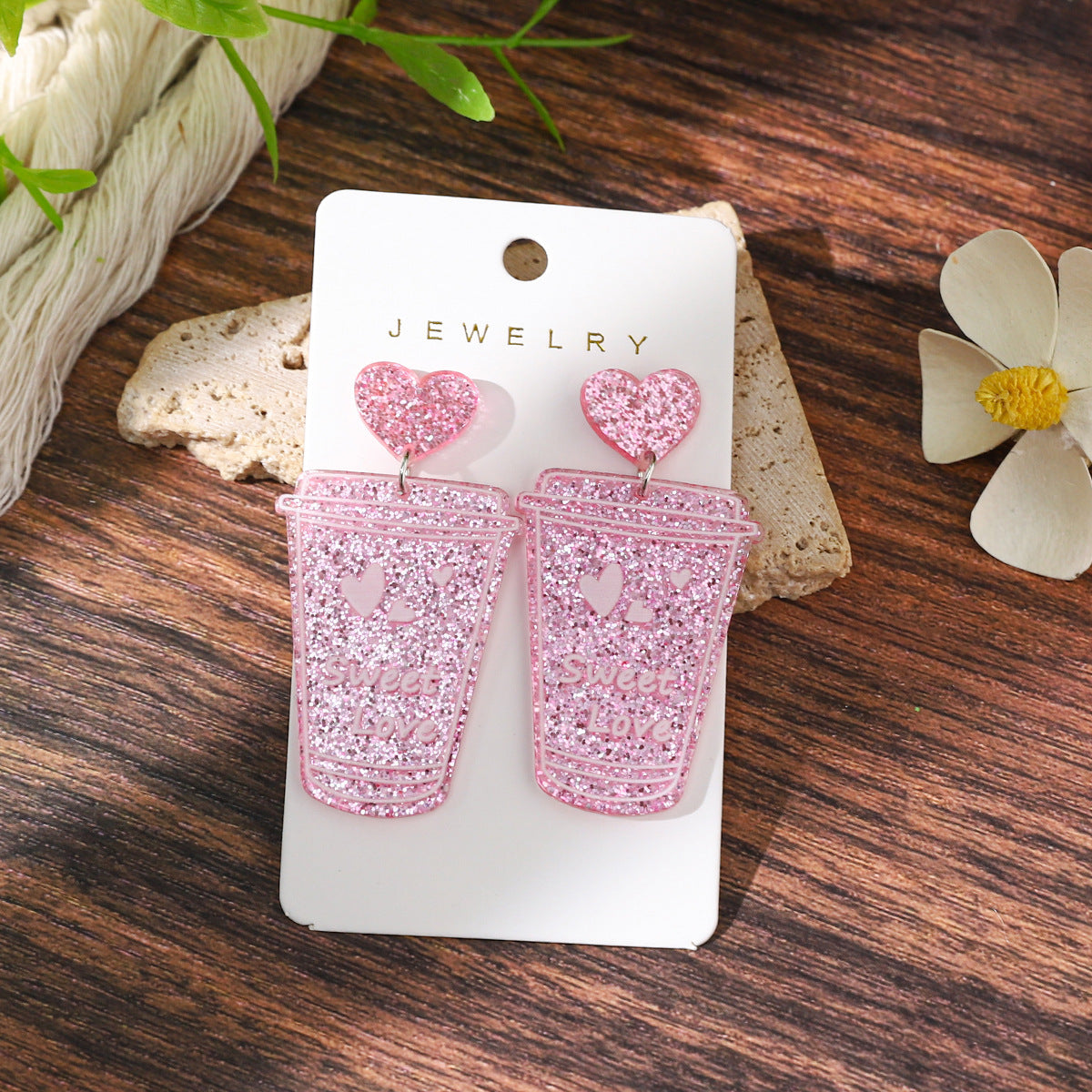 Wholesale Valentine' s Day Love Bow  Acrylic Earrings