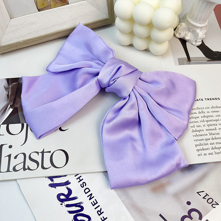 Wholesale Satin Bow Top Clip Princess Head Spring Clip