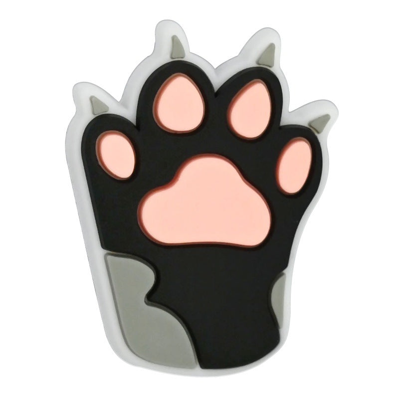 Wholesale 100pcs Cute Animal Paw Ballpoint Pen Loose Beads PVC Soft Rubber Beads