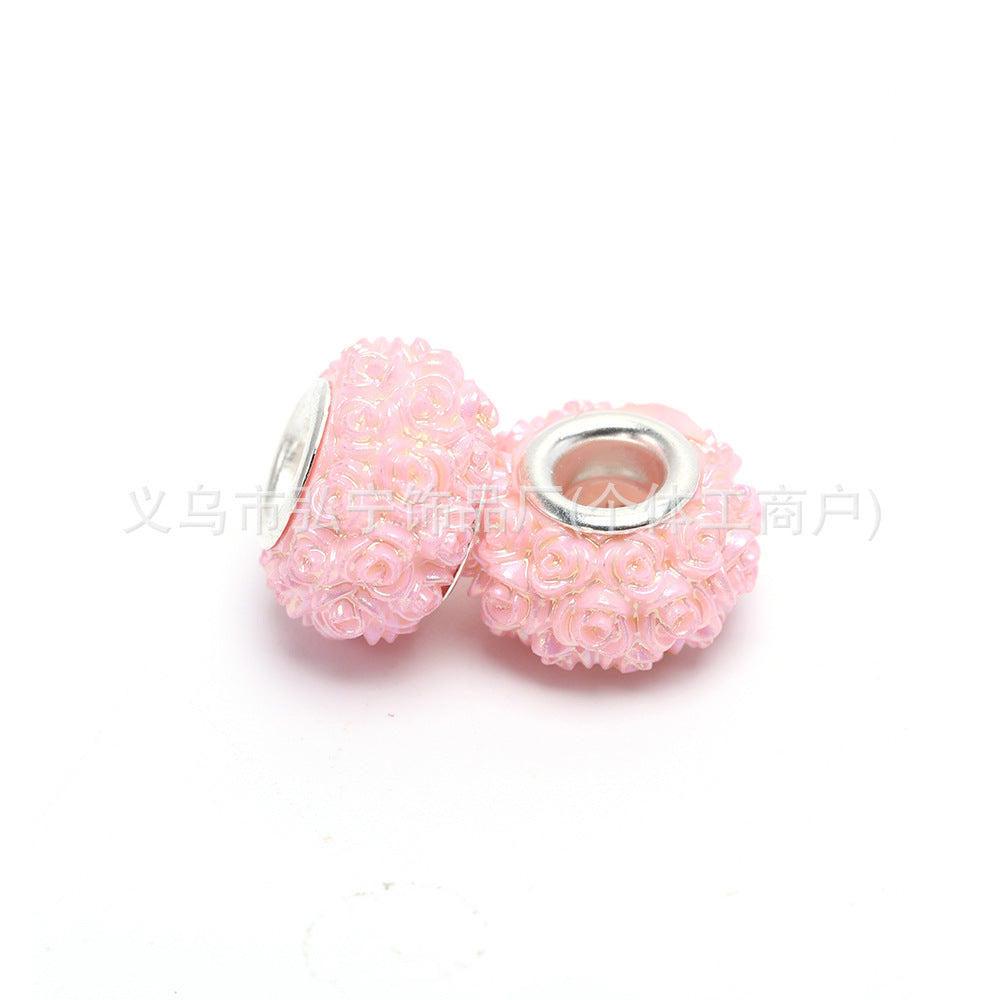 Wholesale 100pcs Eternal Flower Colorful AB Resin DIY Beads
