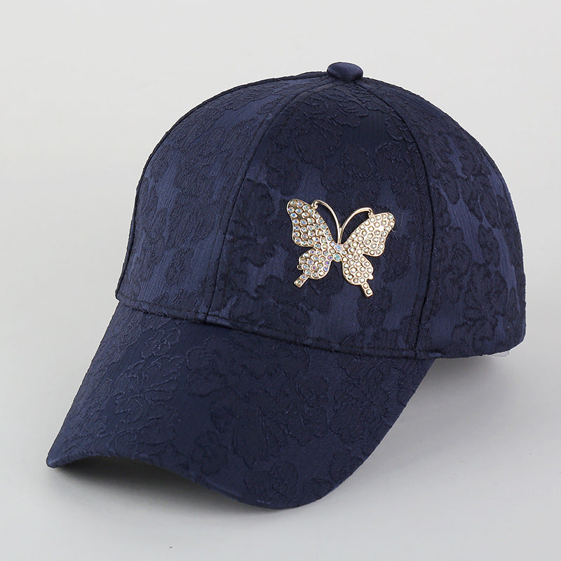 Wholesale Fabric Butterfly Rhinestone Lace Patterned Baseball Hats