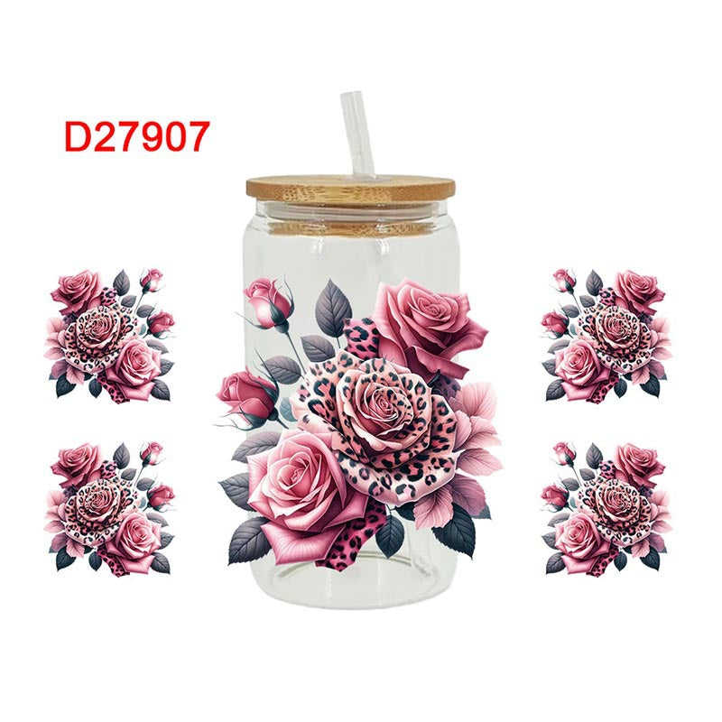 Wholesale Colorful Butterfly with Various Flowers 16oz Cup UV DTF Wraps