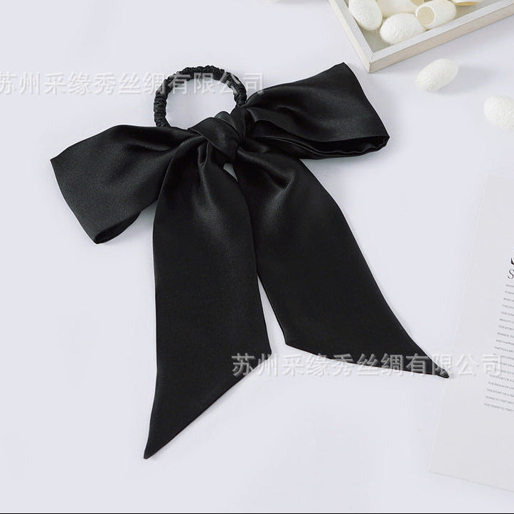 Wholesale hair rope hair accessories bow silk hair ring Hair Scrunchies