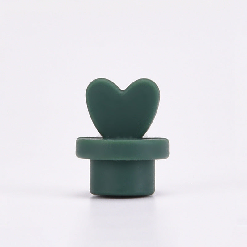 Wholesale Silicone Love Straw Cup Decorative Love Seal Plug