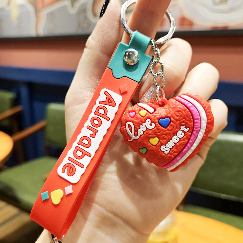 Wholesale Valentine's Day Peach Heart PVC Keychains