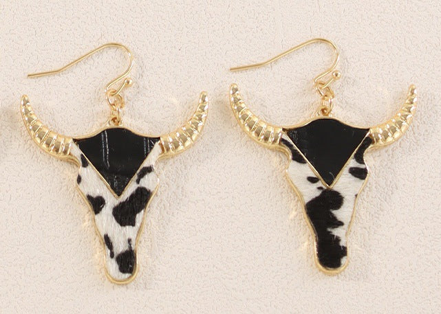 Wholesale Ox Head Vintage Zinc Alloy Earrings