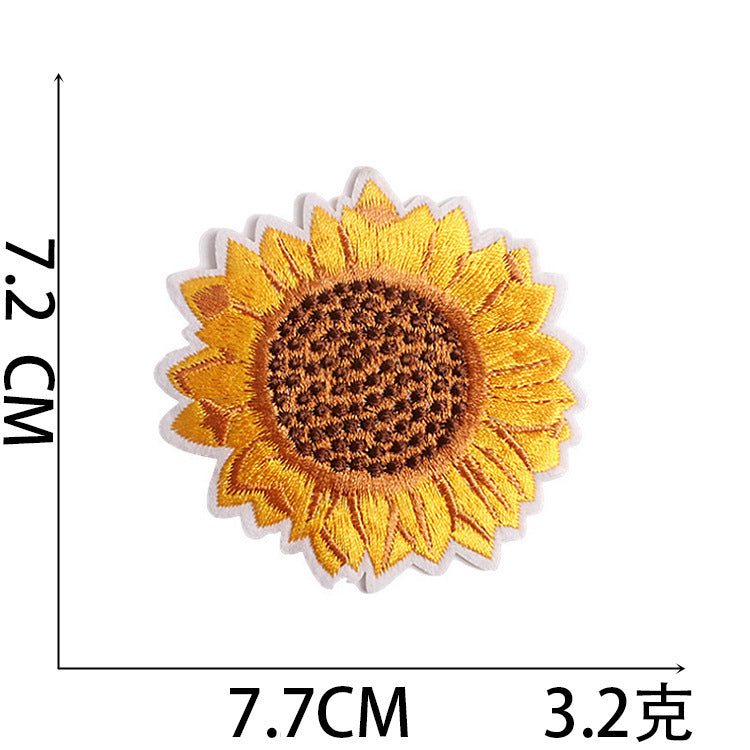 Wholesale Polyester Embroidered Sunflower Patches For Clothing DIY Fashion Accessory Trendy Resale