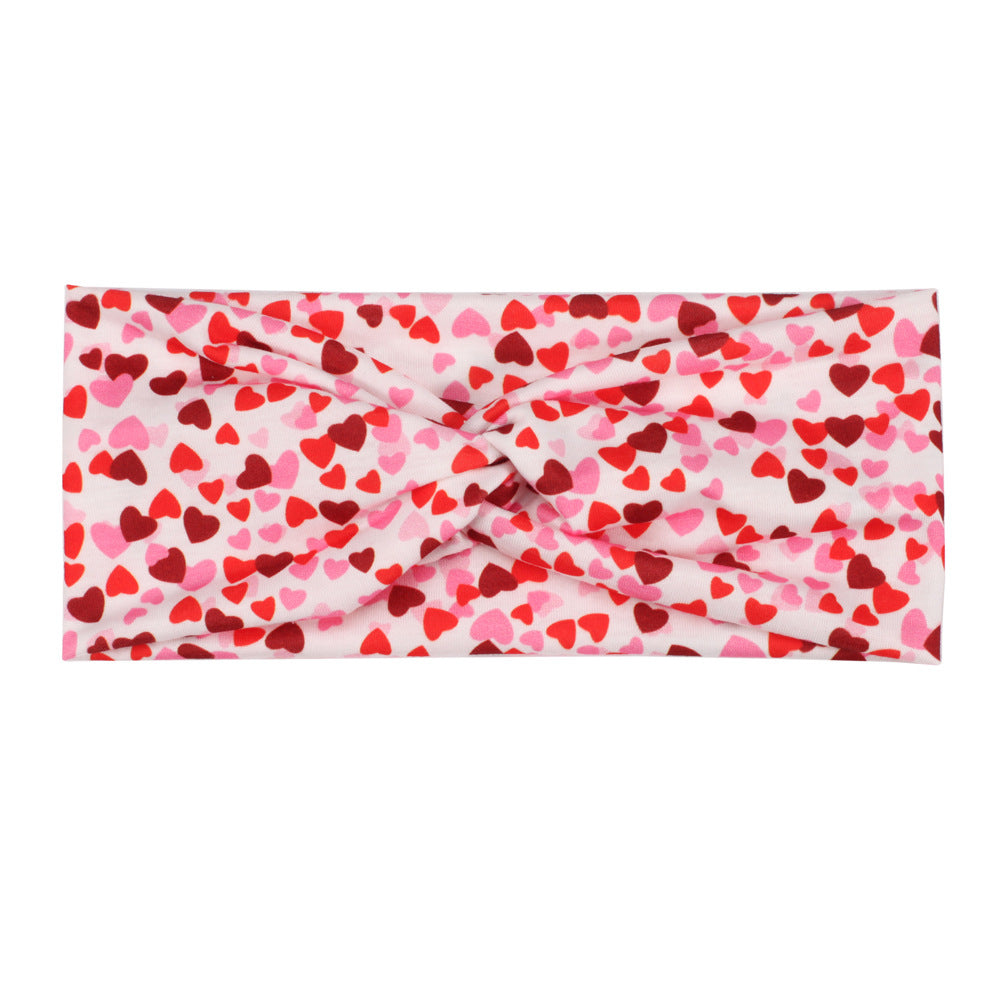 Wholesale Valentine's Day Printed Fashion Headband Love Rose Fitness Yoga Sports Headband