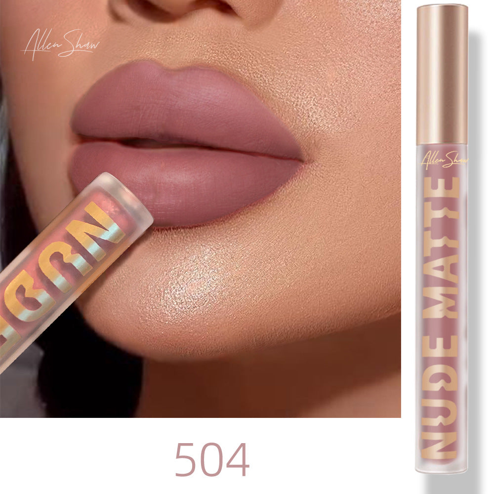 Wholesale Allen Shaw Matte Matte Liquid Lip Gloss Lip Gloss Colorfast Lip Gloss