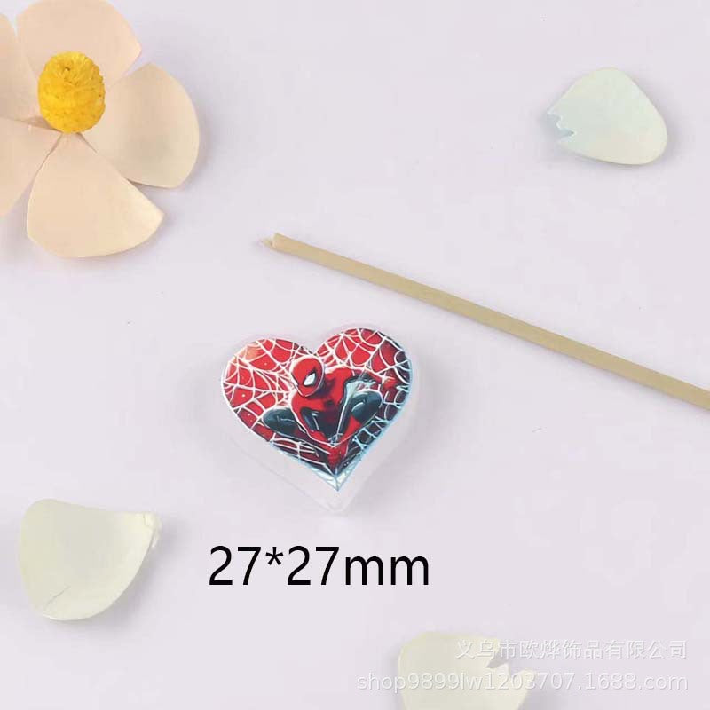 Wholesale 10pcs Cartoon print transparent acrylic beads OLY Exclusive