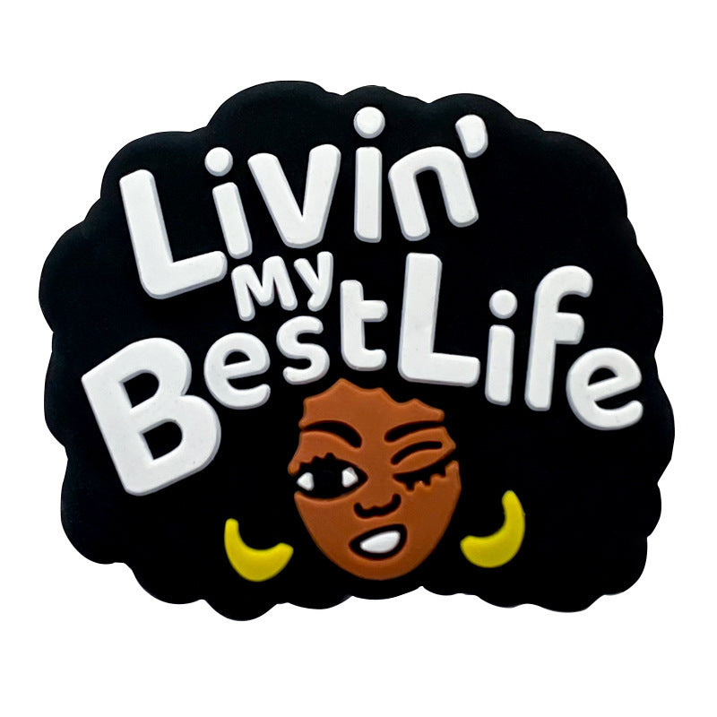 Wholesale 10pcs Baby Teething Stick Black Girl Focal Beads