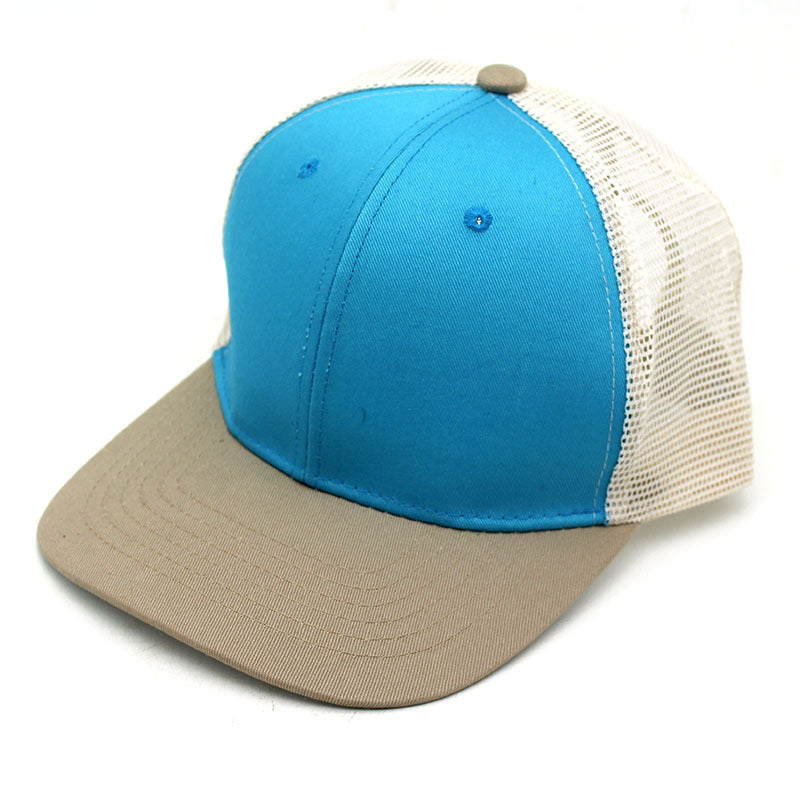 Wholesale Color Block Hip Hop Flat Brim Sunscreen Mesh Cotton Baseball Cap