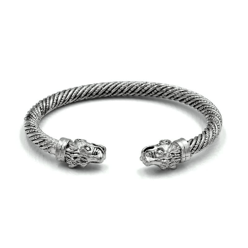 Wholesale Retro Men's Wolf Head Opening Bracelet