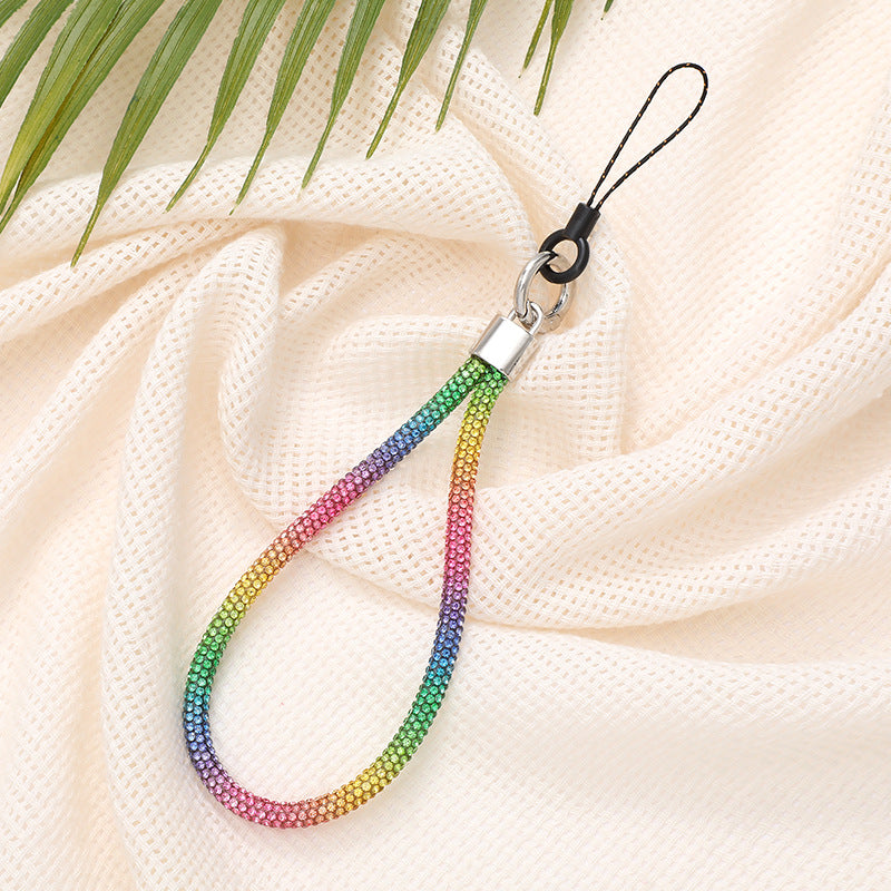 Wholesale colorful diamond lanyard keychain