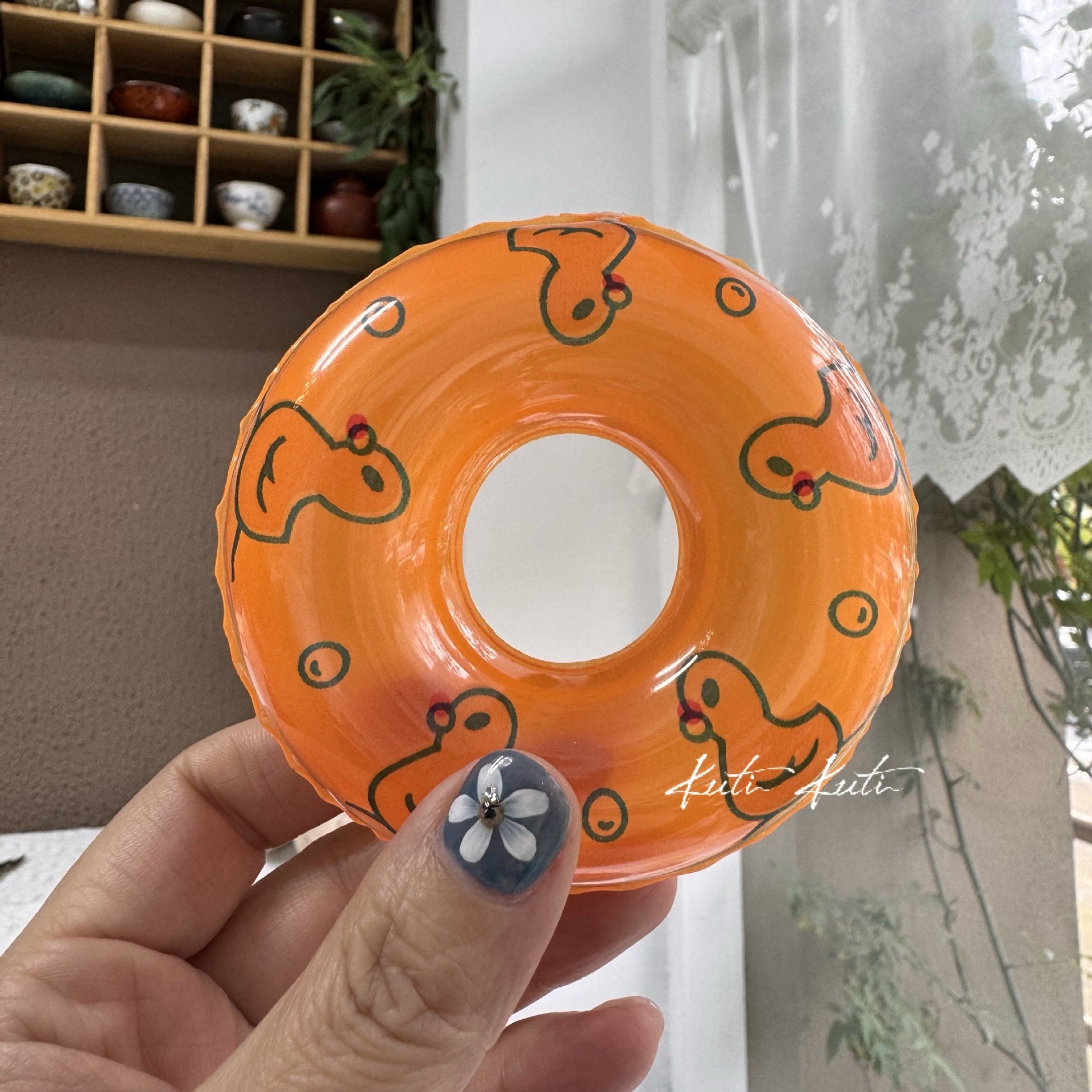 Wholesale Cute Duck Donut Swim Ring For Baby Water Play Soft Rubber Toy