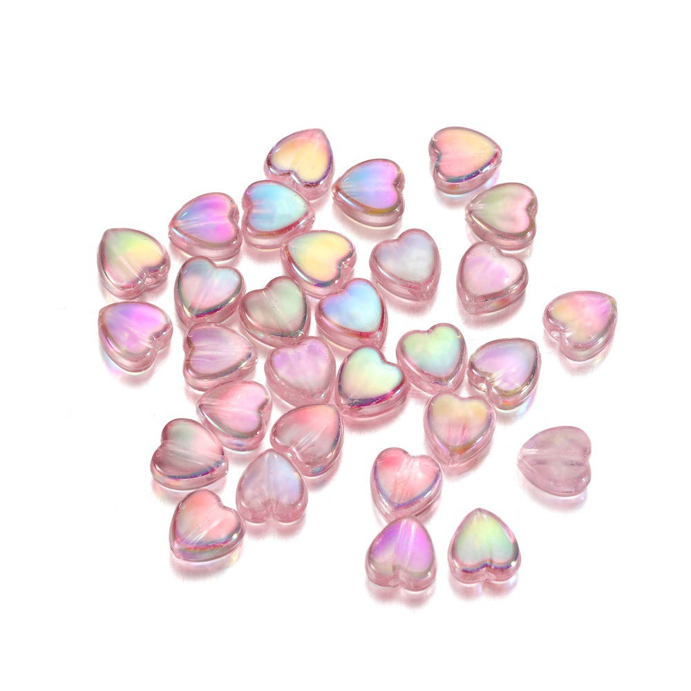 Wholesale 100pcs/pack Acrylic Colorful Love Heart Glossy Beads