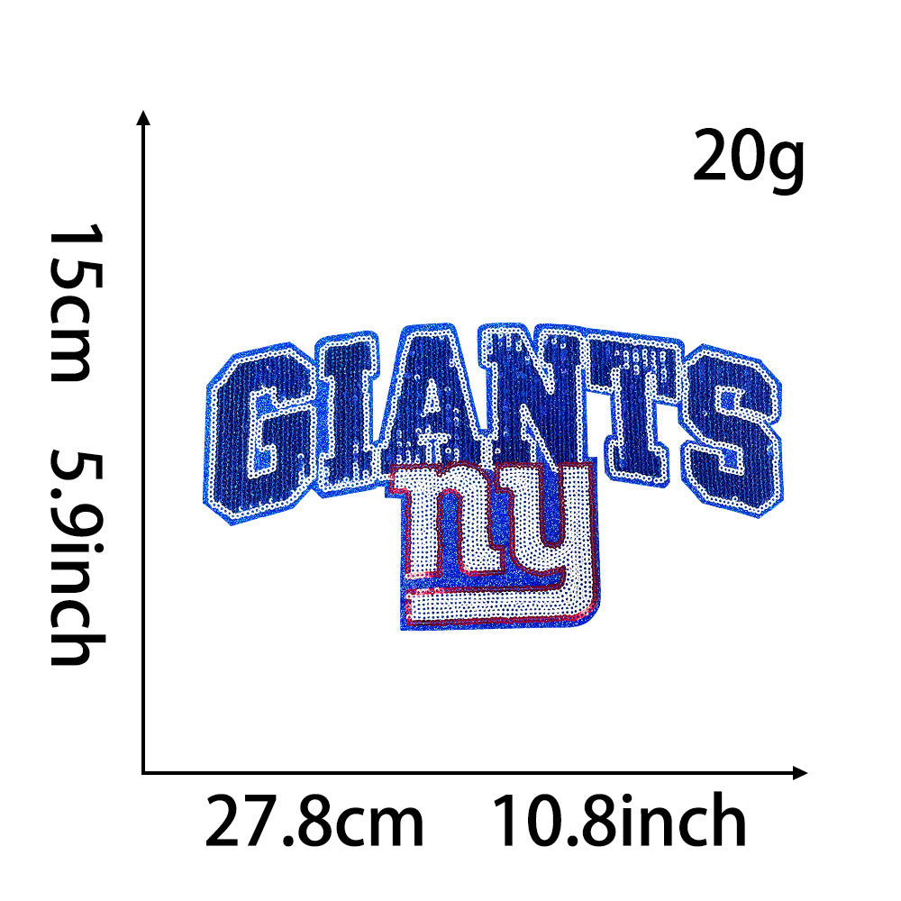 Wholesale Football Team Sequin Logo Patches Stylish Embroidered Applique For ets Boutique DIY Supply OLY Exclusive