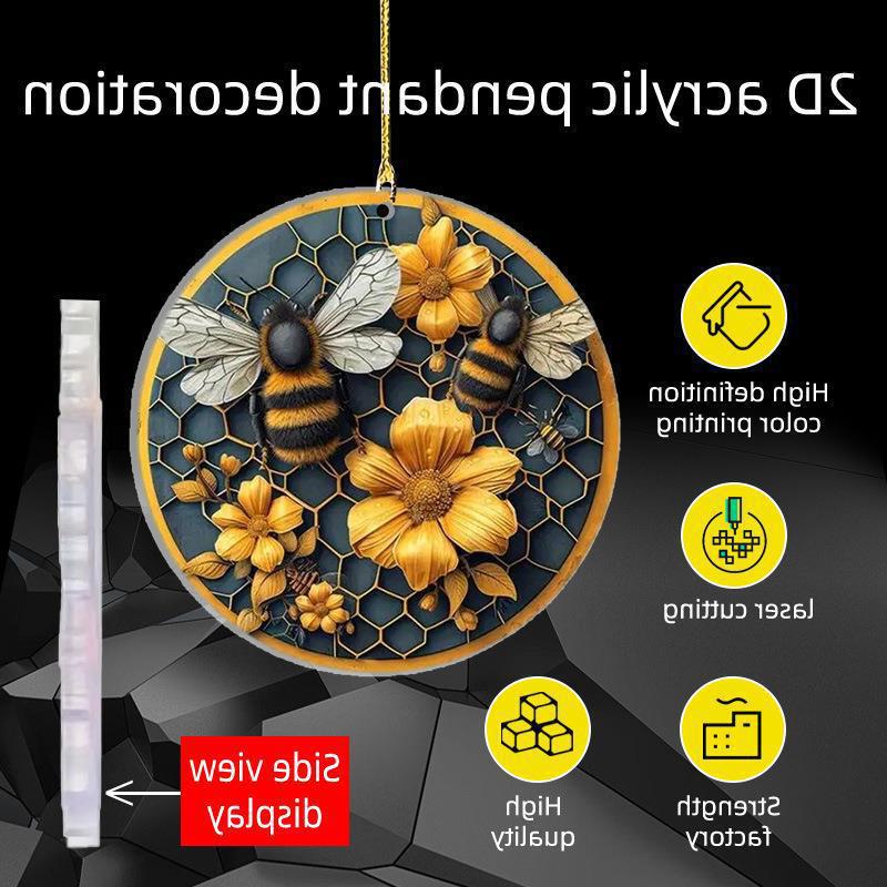 Wholesale 2D acrylic decorative bee pendant