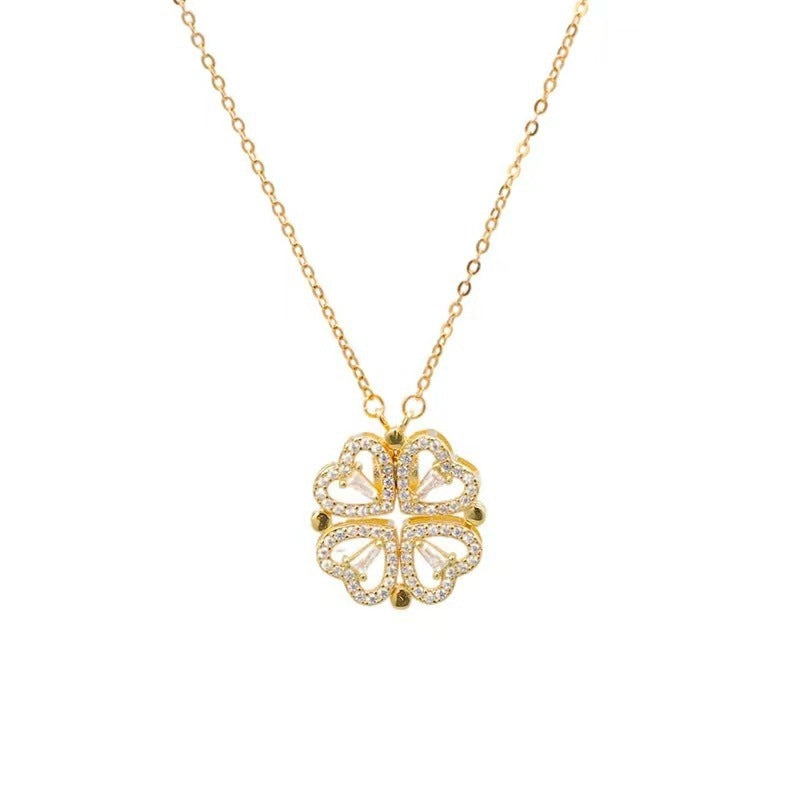 Wholesale Love Four-leaf Clover Stacking Necklace