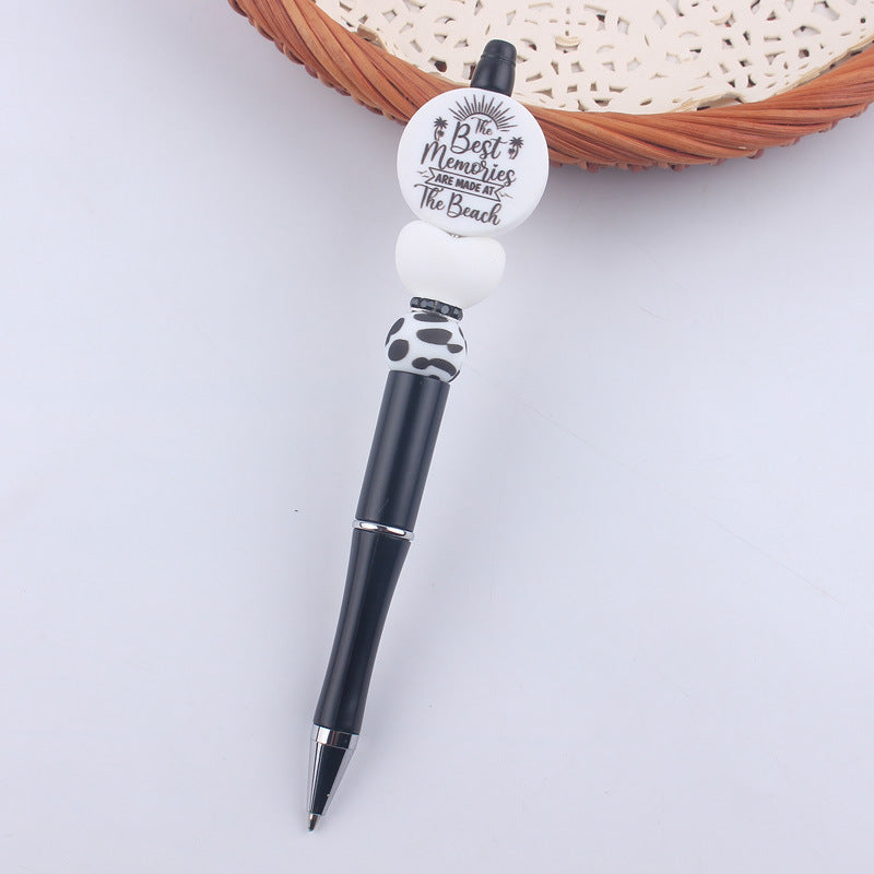 Wholesale Beaded Pens Black Silicone Beaded Pen