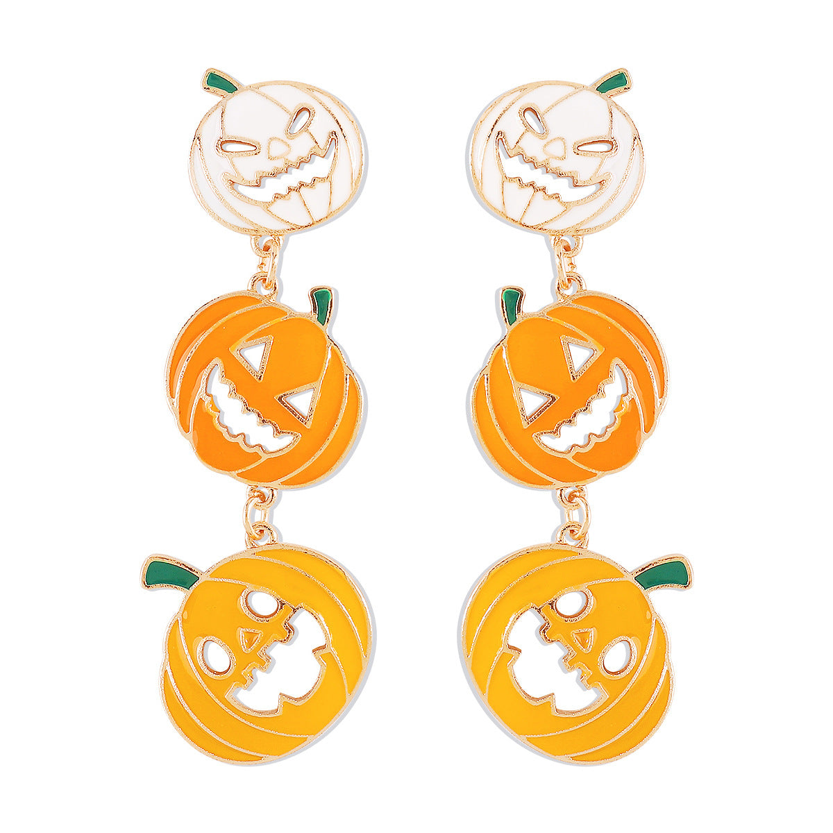 Wholesale Funny Cartoon Halloween Party Dark Pumpkin Ghost Letter Skull Earrings