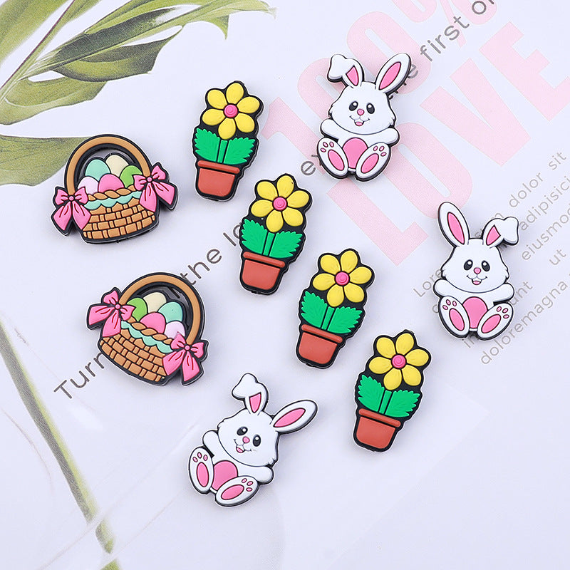 Wholesale 20PCS DIY Easter Bunny Silicone Beads