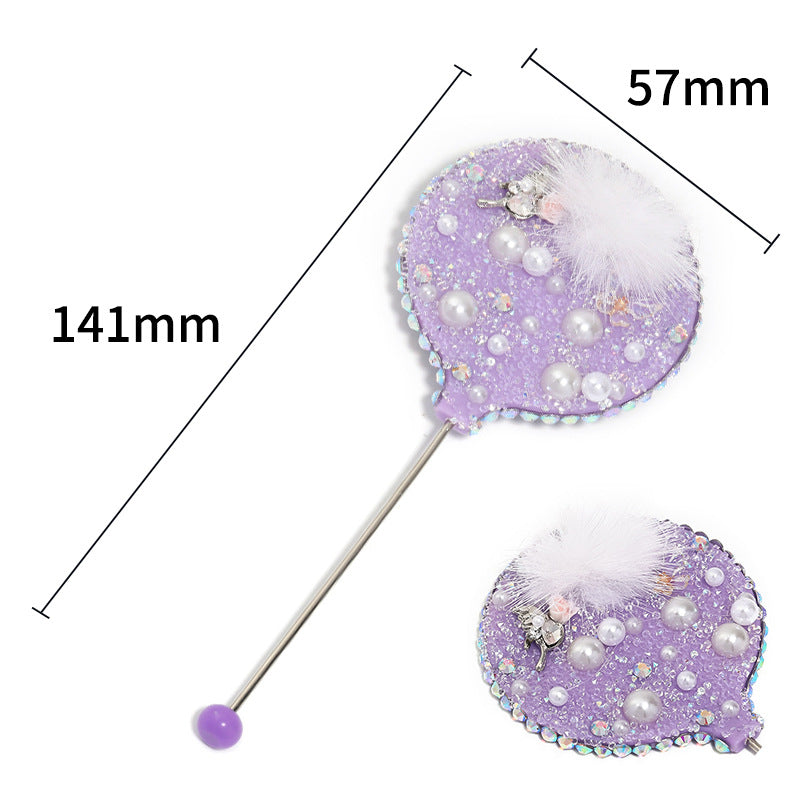 Wholesale Starry Sky Soft Sugar Beaded Handheld Makeup Mirror