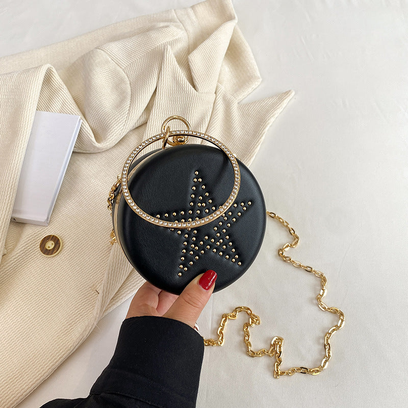 Wholesale PU Diamond Inlaid Willow Nail Small Round Bags