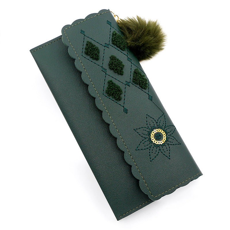 Wholesale PU Sunflower Long Wallet