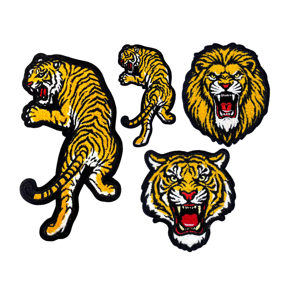 Wholesale Retro Tiger Head Embroidery Patch For Denim et DIY Street Style Chic Fashion Accessory