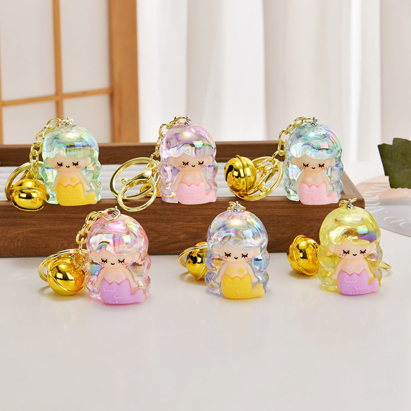 Wholesale Acrylic mermaid claw machine car keychain
