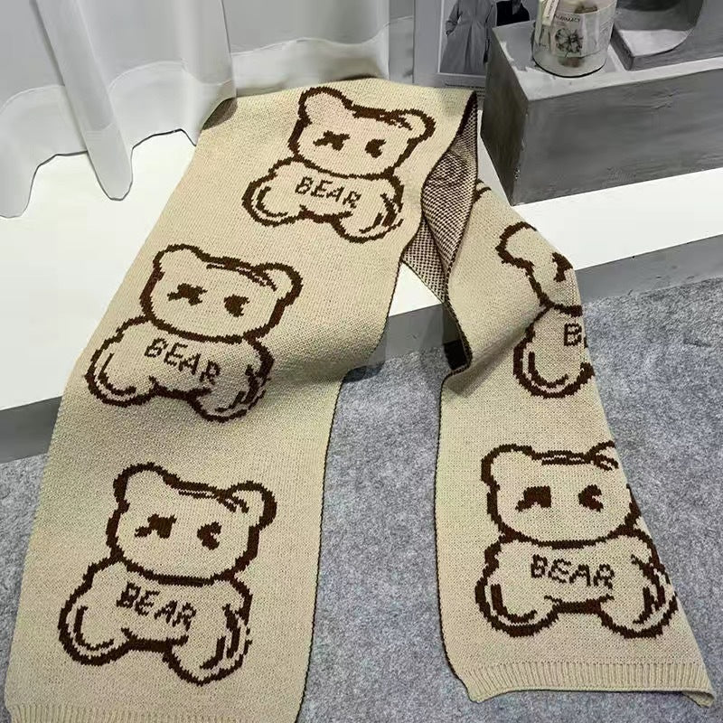 Wholesale Winter Thickened Imitation Cashmere Bear Scarves