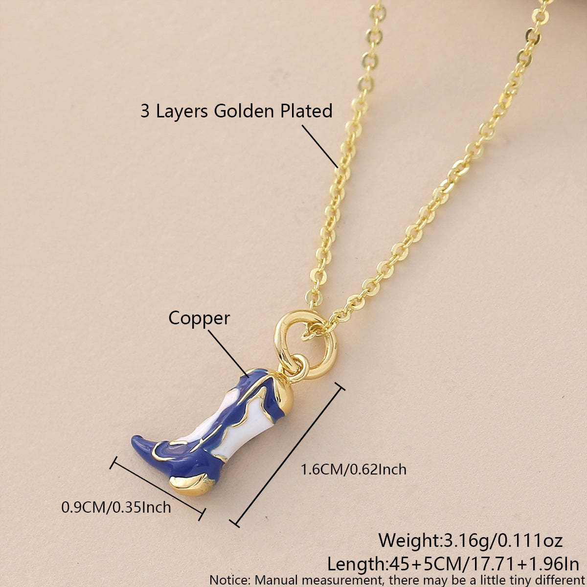 Wholesale Western cowboy boots punk retro collarbone chain