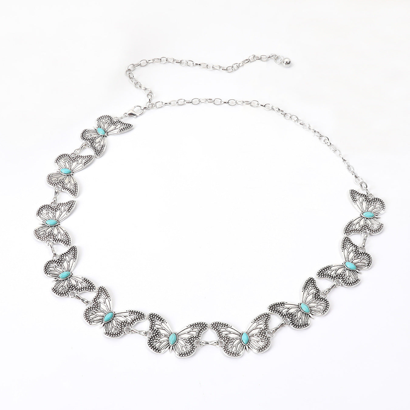 Wholesale Butterfly Daisy Metal Versatile Silver Waist Chain